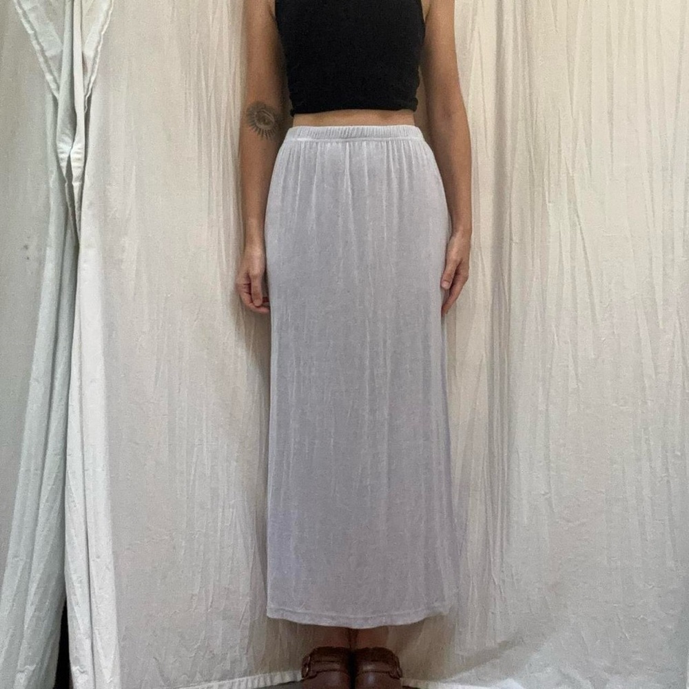 Light‎ Purple Slinky Maxi Skirt Vintage 90s